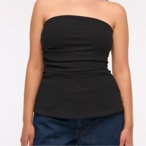 Abercombie and Fitch Black Strapless Ruched Top